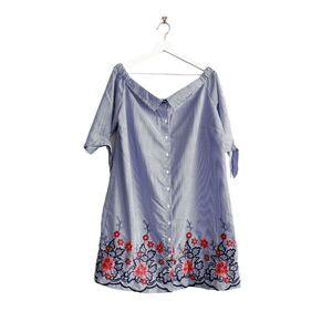 Michel Studio Collection Women's Striped Off The Shoulder Dress Multicolor Sz 20